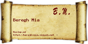 Beregh Mia névjegykártya